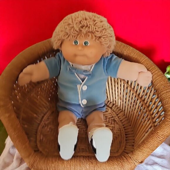Vintage Cabbage Patch Kid Doll Blonde Blue Clothes Appalachian Coleco 1978-1982 - Picture 2 of 16